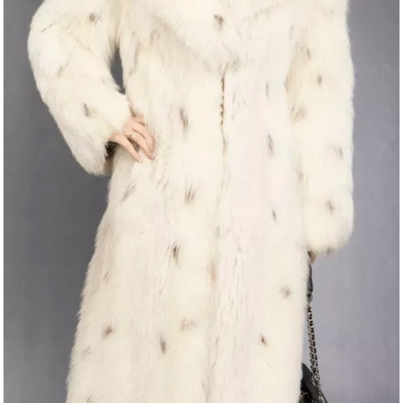 BLUE FOX COAT LUXURY FUR SWINGER VERY LONG - Picture 4 of 9